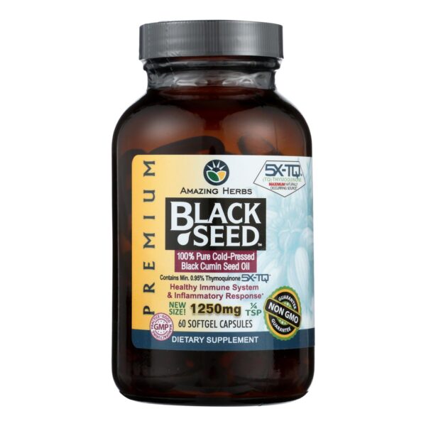 Amazing Herbs Premium Black Seed Oil – Supports Immune and Cardiovascular Health