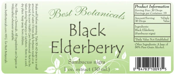 Dr. Christopher's Black Elderberry Alcohol Extract - Immune-Boosting Supplement Bottle